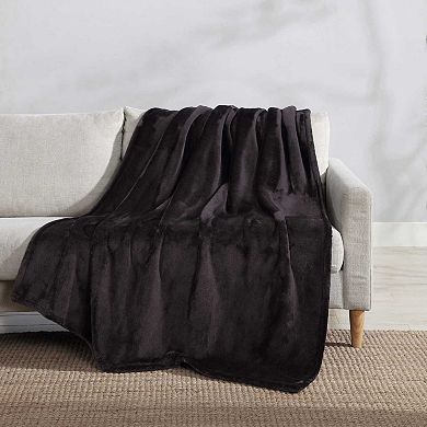 Eddie Bauer Ultra Lux Plush Black Throw Blanket