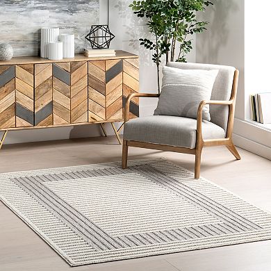 nuLOOM Nicka Striped Border Area Rug