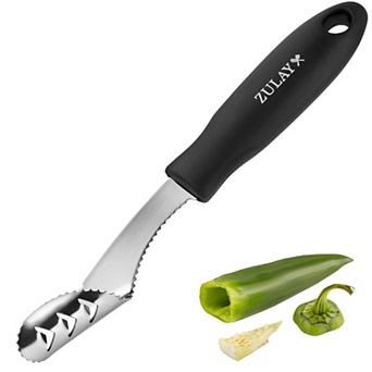 Zulay Kitchen Jalapeno Popper Cutter Pepper Deseeder With 2-in-1 Serrated Edge And Seed Remover