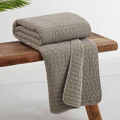Levtex Home Eyelet Quilted Throw Blanket Blanket
