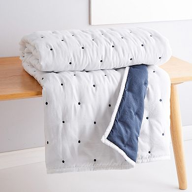 Levtex Home Embroidered Swiss Dot Throw Blanket