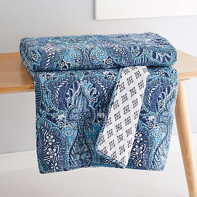 Levtex Home Bellamy Teal Quilted Throw Blanket