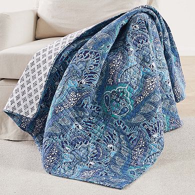 Levtex Home Bellamy Teal Quilted Throw Blanket