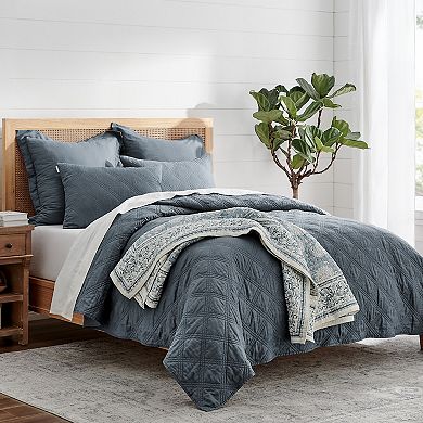 Levtex Home Adare Blue Quilted Throw Blanket