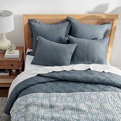 Levtex Home Adare Blue Quilted Throw Blanket
