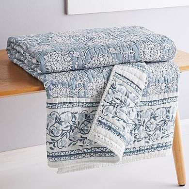 Levtex Home Adare Blue Quilted Throw Blanket