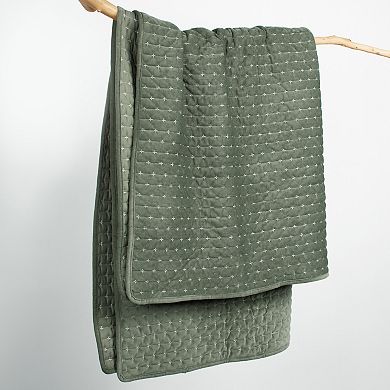 Levtex Home Velvet Stitch Chambray Quilt Throw Blanket