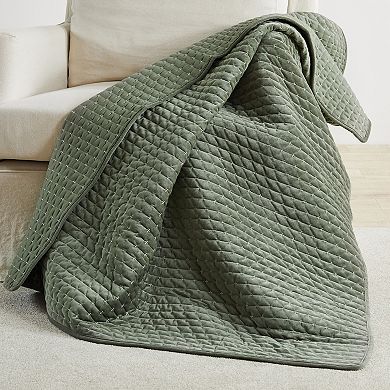 Levtex Home Velvet Stitch Chambray Quilt Throw Blanket