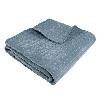 Levtex Home Velvet Stitch Chambray Quilt Throw Blanket