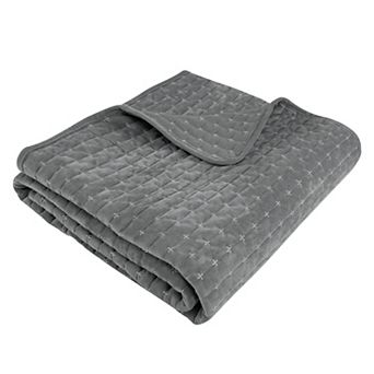 Levtex Home Velvet Stitch Chambray Quilt Throw Blanket