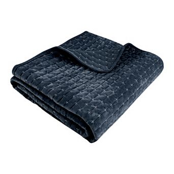 Levtex Home Velvet Stitch Chambray Quilt Throw Blanket