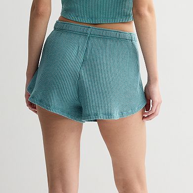 Juniors' SO® Waffle High Rise Dolphin Shorts