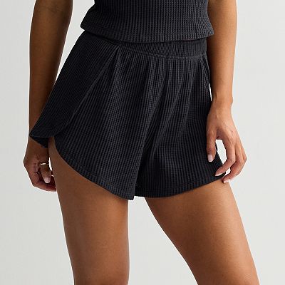 Juniors' SO® Waffle High Rise Dolphin Shorts