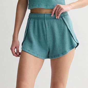 Juniors' SO® Waffle High Rise Dolphin Shorts