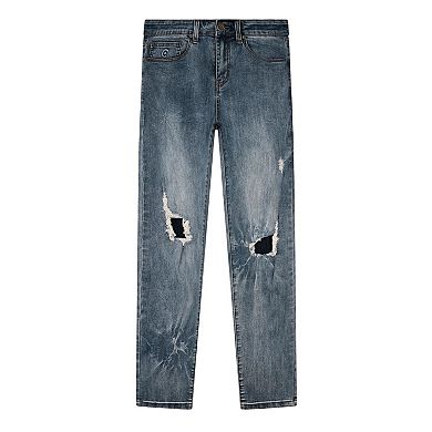 Men's Caliber Denim Co. Phantom Destructed 5-Pocket Blue Jeans