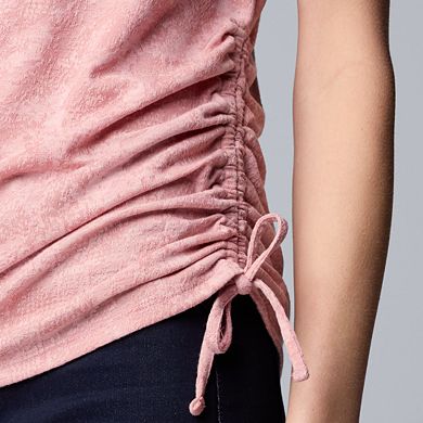 Petite Simply Vera Vera Wang Side Ruched Tee