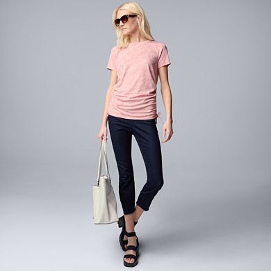 Petite Simply Vera Vera Wang Side Ruched Tee