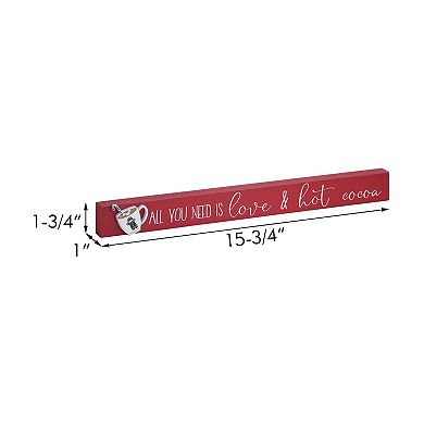 Parisloft All You Need Is Love & Hot Cocoa Wooden Tabletop Sign