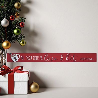 Parisloft All You Need Is Love & Hot Cocoa Wooden Tabletop Sign