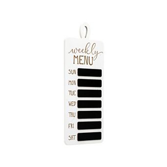 Parisloft Farmhouse Wood Weekly Menu Planner - Wood Chalkboard for Kitchen and Dining Room,18"H