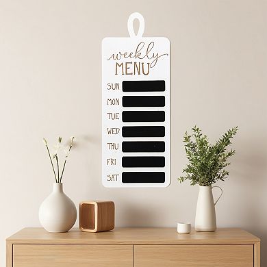 Parisloft Farmhouse Wood Weekly Menu Planner - Wood Chalkboard for Kitchen and Dining Room,18"H