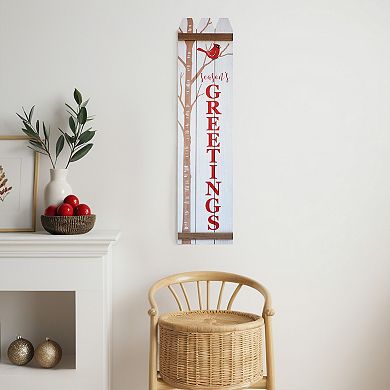 Parisloft Season's Greetings Wood Wall Plaque