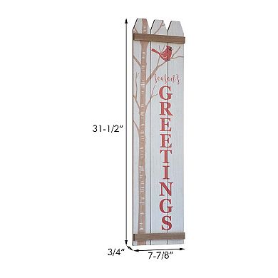 Parisloft Season's Greetings Wood Wall Plaque