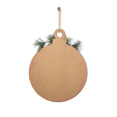 Parisloft Merry and Bright Buffalo Check Christmas Wood Wall Ornament