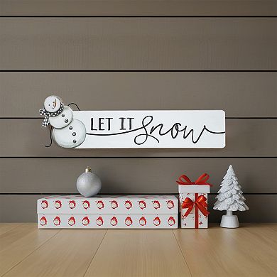 Parisloft Let It Snow Wood Christmas Tabletop Decor