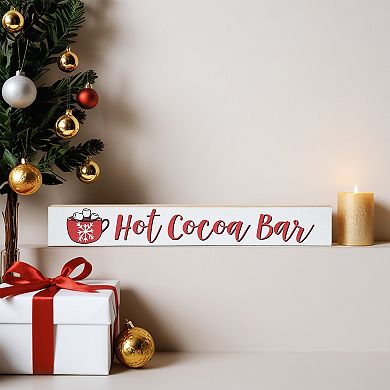 Parisloft Hot Cocoa Bar Sign Wooden Tabletop Sign