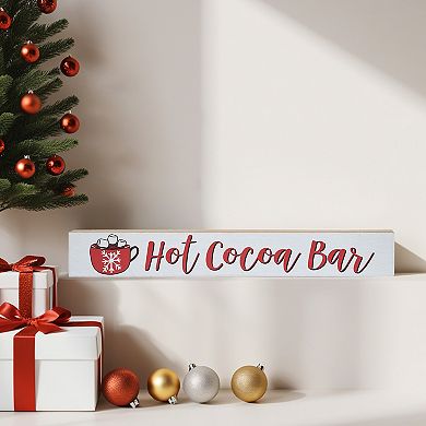 Parisloft Hot Cocoa Bar Sign Wooden Tabletop Sign
