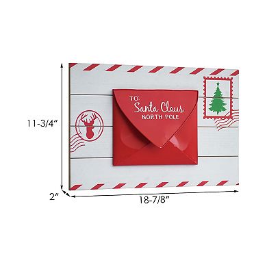 Parisloft Letters to Santa Wood and Metal Christmas Card Holder