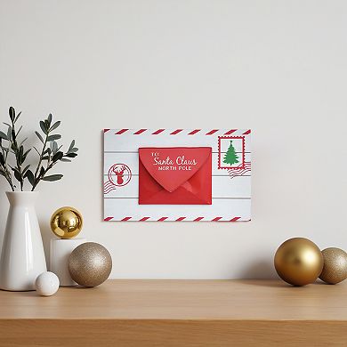 Parisloft Letters to Santa Wood and Metal Christmas Card Holder
