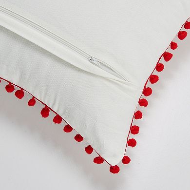 Madeleine Home Decorative Red Reindeer Holiday Throw Pillow