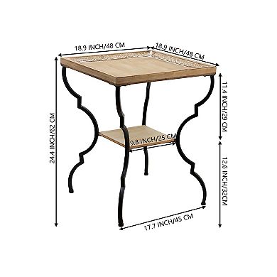 Parisloft Square Tray Top End Table