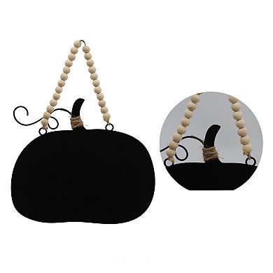 Parisloft Halloween Hocus Pocus Metal Wall Hanging Decor with Wood Beaded Hanger