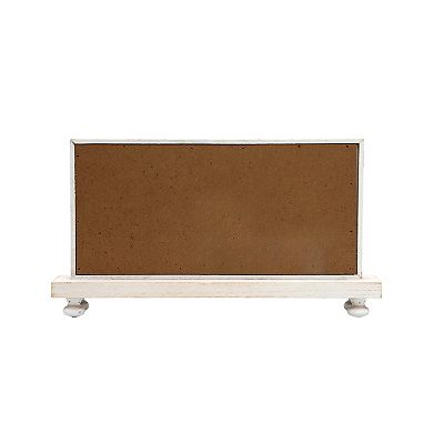 Parisloft Ho Ho Ho Merry Christmas Wood Tabletop Sign, 11.8 x 2.3 x 6.5 Inches, Red and White