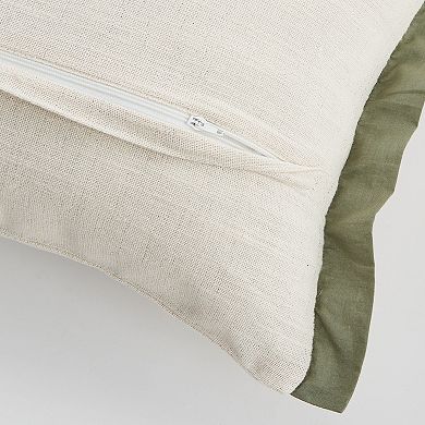 Madeleine Home Decorative Embroidered Joy Holiday Throw Pillow