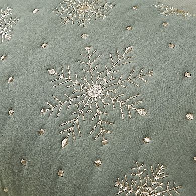 Madeleine Home Decorative Embroidered Snow Holiday Throw Pillow