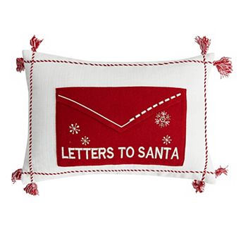 Madeleine Home Decorative Letters to Santa Holiday Throw Pillow