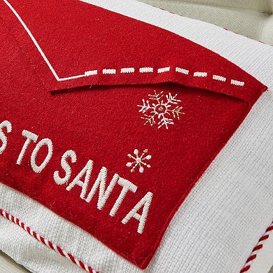 Madeleine Home Decorative Letters to Santa Holiday Throw Pillow