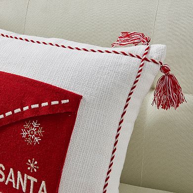 Madeleine Home Decorative Letters to Santa Holiday Throw Pillow