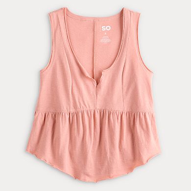 Juniors' SO® Relaxed Babydoll Tank Top
