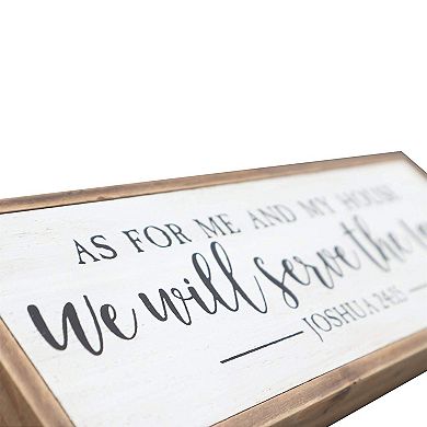 Parisloft Serve The Lord Wood Rustic Wall Sign, Christian Decor, Bible Verse Sign