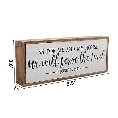 Parisloft Serve The Lord Wood Rustic Wall Sign, Christian Decor, Bible Verse Sign