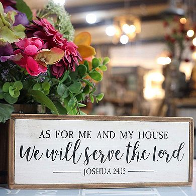 Parisloft Serve The Lord Wood Rustic Wall Sign, Christian Decor, Bible Verse Sign