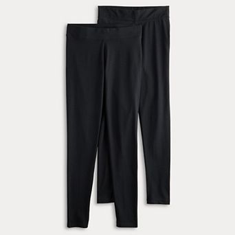 Women's Sonoma Goods For Life® Mid Rise Essential Leggings 2 pk