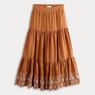 Womens LC Lauren Conrad Tiered Midi Skirt