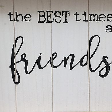 Parisloft Friends and Family Gather Round Rustic Wood Wall Sign