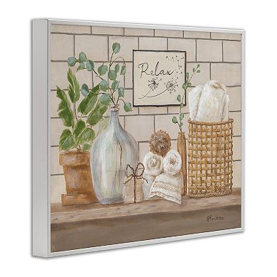 Stupell Home Decor Uplifting Bathroom Spa Relax Scene Wall Decor
